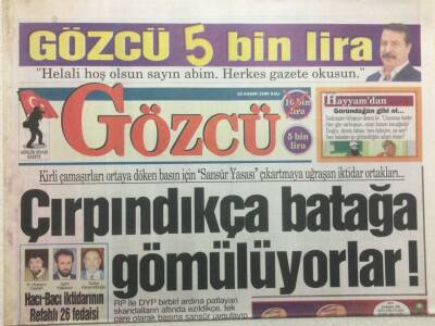 Gözcü Gazetesi 19 Kasım 1996 - Fırıncılar Dün de Erbakanı Takmadı GZ34018 - 1