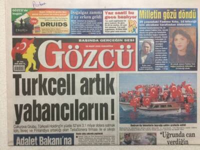 Gözcü Gazetesi 19 Kasım 1996 - Turkcell Artık Yabancıların GZ32918 - 1
