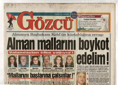 Gözcü Gazetesi 19 Mart 1997 - Rus Uçağı, Trabzona Gelirken Düştü50 Ölü GZ48098 - 1
