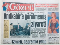 Gözcü Gazetesi 19 Nisan 2003 - Mustafa Sarıgülden Anıtkabire Görülmemiş Ziyaret GZ43163 - 1