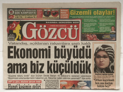 Gözcü Gazetesi 2 Nisan 2005 - Ekonomi Büyüdü Ama Biz Küçüldük GZ5297 - 1