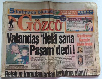 Gözcü Gazetesi 20 Nisan 1997 - Refahın Komutanlardan Kurtulma Planı GZ39069 - 1