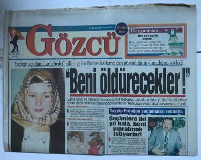 Gözcü Gazetesi 20 Ocak 1997 - Şevki Yılmaz , 6 Ay Çenesini Kapatacak GZ8500 - 1