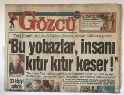 Gözcü Gazetesi 20 Şubat 1997 - 33 Kişiyi Satırla Doğradılar GZ5482 - 1