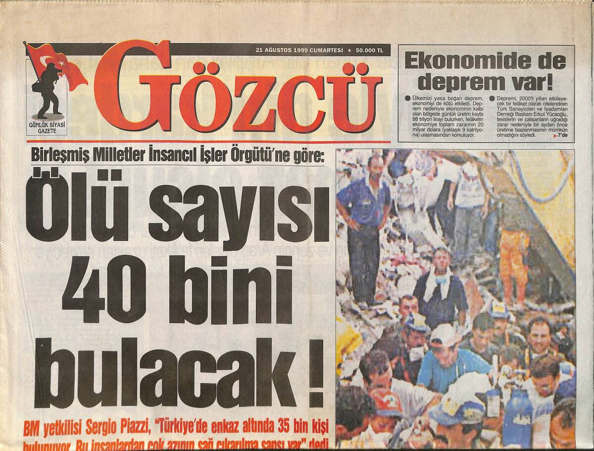 Gözcü Gazetesi 21 Ağustos 1999 - Hülya Avşar: Beni Taşıyabilecek Erkekle Evlendim - Metin Şentürk Sevgilisini Gizlemiyor GZ3383 - 1