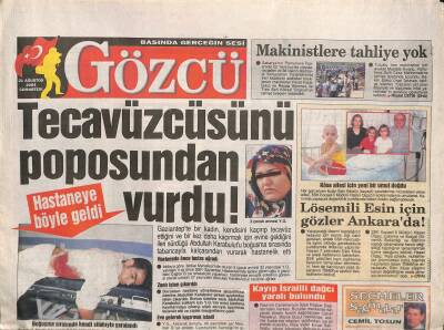 Gözcü Gazetesi 21 Ağustos 2004 - Kayıp İsrailli Dağcı Yaralı Bulundu GZ116228 - 1