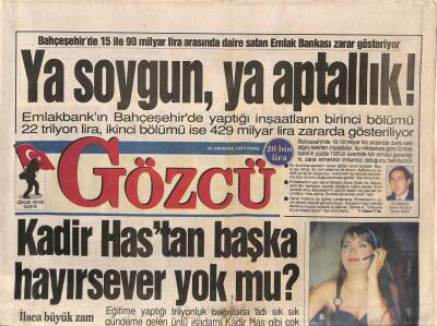 Gözcü Gazetesi 22 Ağustos 1997 - Sibel Can Pavyon Kadını Oldu GZ84622 - 1