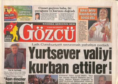 Gözcü Gazetesi 22 Ekim 2005 - İzmirliler Yine Sokaklarda Sabahladı , Deprem Kabusa Döndü GZ93733 - 1