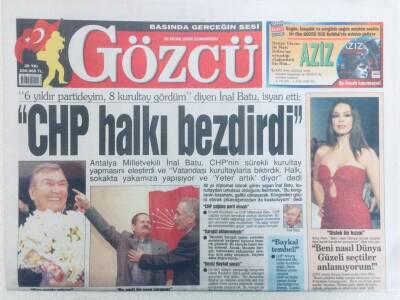 Gözcü Gazetesi 22 Ocak 2005 - İnal BatuCHP Halkı Bezdirdi,Nefise Karatay Gözlerini Sigortaladı GZ40375 - 1