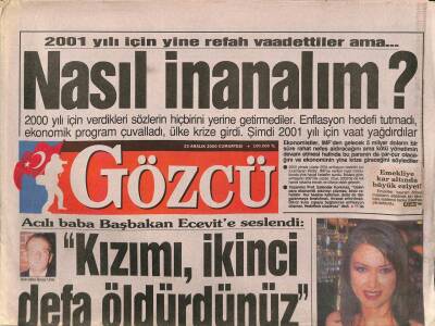 Gözcü Gazetesi 23 Aralık 2000 - 5 Yıldızlı Oteller Yeniyıla Hazır - Telekom Kazığı Resmen Açıklandı GZ95329 - 1