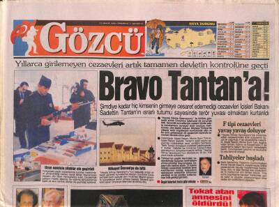 Gözcü Gazetesi 23 Aralık 2000 - Yıllarca Girilemeyen Cezaevleri Artık Tamamen Devletin Kontrolüne Geçti GZ96848 - 1
