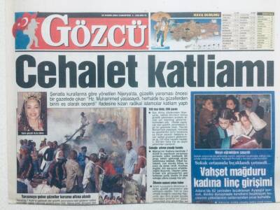 Gözcü Gazetesi 23 Kasım 2002 - Cehalet Katliamı GZ43158 - 2