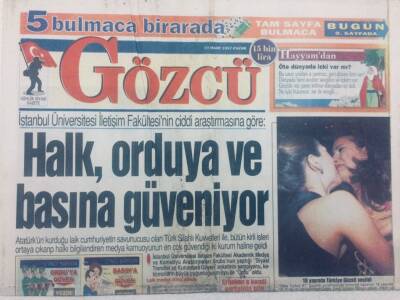 Gözcü Gazetesi - 23 Mart 1997 - Halk Orduya Ve Basına Güveniyor GZ46873 - 1