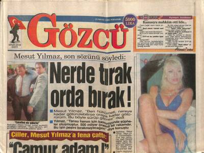 Gözcü Gazetesi 23 Mayıs 1996 - Selami Şahinin Kızı Oldu ! - Mesut Yılmaz , Son Sözünü Söyledi GZ123152 - 1