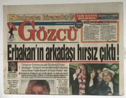 Gözcü Gazetesi 24 Ağustos 1996 - Erbakanın Arkadaşı Hırsız Çıktı GZ5238 - 2