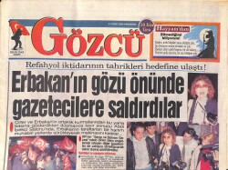 Gözcü Gazetesi 24 Ekim 1996 - Erbakan'ın Gözü Önünde Gazetecilere Saldırdılar - Ebru, İbo'yu Fena Kızdırdı GZ3135 - Gökçekoleksiyon