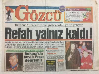 Gözcü Gazetesi 24 Şubat 1997 - Refah Yalnız Kaldı GZ47254 - 1