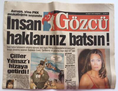 Gözcü Gazetesi 26 Şubat 2000 - Avrupa Yine PKK Avukatlığına Soyundu GZ39153 - 1