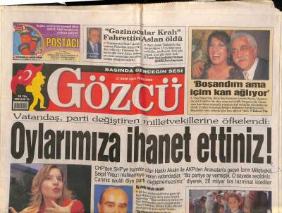 Gözcü Gazetesi 27 Ekim 2005 - Tarkan Ayrılık Zor Diye Diye ABDye Gitti GZ109272 - 1