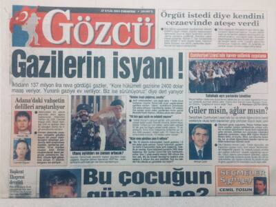 Gözcü Gazetesi - 27 Eylül 2003 - Gazilerin İsyanı! GZ46854 - 1