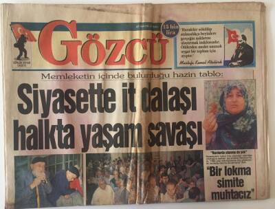 Gözcü Gazetesi 27 Mayıs 1997 - Siyasette İt Dalaşı Halkta Yaşam Savaşı GZ22517 - 1