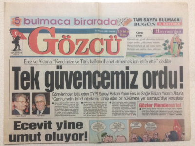 Gözcü Gazetesi 27 Nisan 1997 - Mekkeye Halkın Parasıyla Gitti Erbakanın Hacılığı Geçerli Değil GZ24300 - 1
