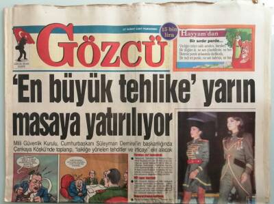 Gözcü Gazetesi 27 Şubat 1997 Siyasilerin Ortak Görüşü Türkiyeyi Başkanlık Sistemi Kurtarır - GZ44110 - 1
