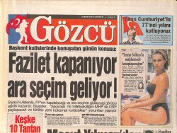 Gözcü Gazetesi 28 Ekim 2000 - Hülya Avşar: Yeşim Salkım'la Mahkemede Hesaplaşacağım - Banu Alkan'ın Kasetini Bedava Dağıtacağım GZ3184 - Gökçekoleksiyon