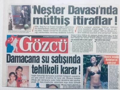 Gözcü Gazetesi 28 Haziran 2003 - Neşter Davasında Müthiş İtiraflar GZ43139 - 1