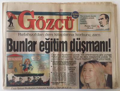 Gözcü Gazetesi 28 Mayıs 1997 - Refahyoldan Ders Kitaplarına Korkunç Zam GZ22519 - 1