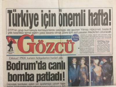 Gözcü Gazetesi 28 Temmuz 1997 - Bodrumda Canlı Bomba Patladı GZ35953 - 1