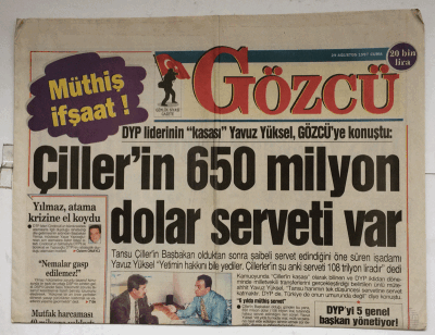 Gözcü Gazetesi 29 Ağustos 1997 - Çillerin 650 Milyon Dolar Serveti Var GZ7593 - 1