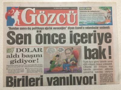 Gözcü Gazetesi 29 Nisan 2000 - Kibariye Yağmurdan Kaçarken Doluya Tutuldu GZ47251 - 1
