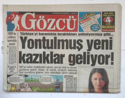 Gözcü Gazetesi 29 Temmuz 2000 - Topkapı Büyük Tehlike Atlattı ! GZ7896 - 1
