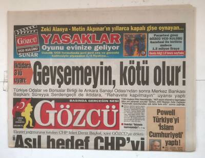 Gözcü Gazetesi 3 Nisan 2004 - Powell Türkiyeyi İslam Cumhuriyeti Yaptı GZ8230 - 1