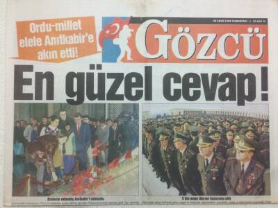 Gözcü Gazetesi 30 Ekim 1999 - 5 Bin Asker Atanın Huzuruna Çıktı GZ52097 - 1
