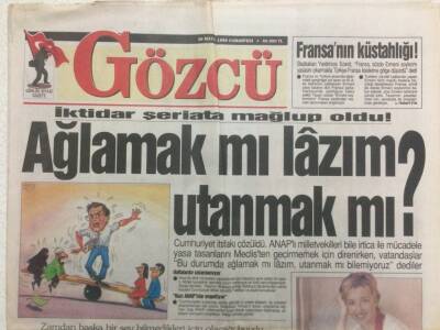 Gözcü Gazetesi 30 Mayıs 1998 - İktidar Şeriata Mağlup Oldu GZ35949 - 1