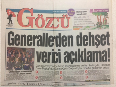 Gözcü Gazetesi 30 Nisan 1997 - Generallerden Dehşet Verici Açıklama GZ24301 - 1