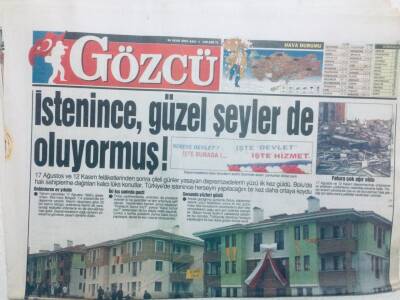 Gözcü Gazetesi 30 Ocak 2001 - İstenince Güzel Şeyler Oluyormuş GZ43153 - 2
