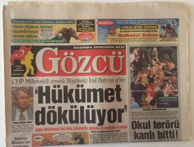 Gözcü Gazetesi 4 Eylül 2004 - Hükümet Dökülüyor GZ22531 - 1