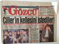 Gözcü Gazetesi 4 Haziran 1996 - Refah Partisi 33.5 Oyla Birinci Parti Çıktı GZ11016 - 1