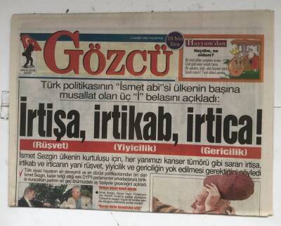 Gözcü Gazetesi 4 Kasım 1996 - 1400 Kişi Daha Vatandaşlıktan Çıktı GZ8351 - 1