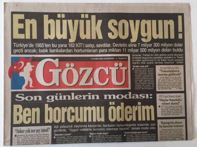Gözcü Gazetesi 4 Kasım 2000 - Son Günlerin Modası Ben Borcumu Öderim GZ26658 - 1