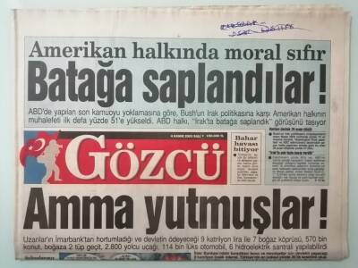 Gözcü Gazetesi 4 Kasım 2003 Muazzez Ersoy Gece Hayatı Bana Göre Değil -GZ14703 - 1