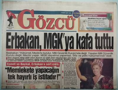 Gözcü Gazetesi 4 Mart 1997 Ecevit Ve Baykal Erbakana Sert Çıktı -GZ37873 - 1