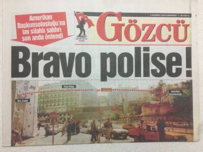 Gözcü Gazetesi 5 Haziran 1999 - Amerikan Başkonsolosluğuna Lav Silahlı Saldırı Son Anda Önlendi GZ47253 - 1