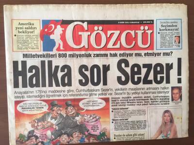 Gözcü Gazetesi 6 Ekim 2001 - Emekli Vekil Saltanatı GZ6857 - 1