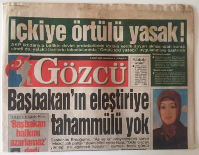 Gözcü Gazetesi 6 Mart 2004- Başbakanın Eleştiriye Tahammülü Yok GZ31306 - 1