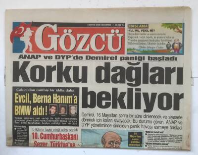Gözcü Gazetesi 6 Mayıs 2000 - Ahmet Necdet Sezer , 10uncu Cumhurbaşkanı Seçildi GZ7890 - 1