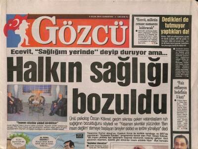 Gözcü Gazetesi 6 Ocak 2001 - Çağların Yılbaşı Gecesi Bile Yüzü Gülmedi - Balkan Sendromu Gittikçe Büyüyor GZ95151 - 1